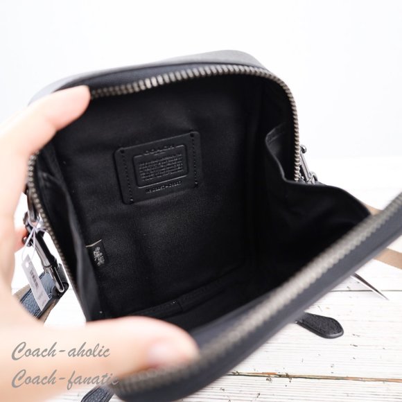 NWT Coach C8237 Stanton Crossbody In Signature Jacquard in Gunmetal/Black - Picture 13 of 14